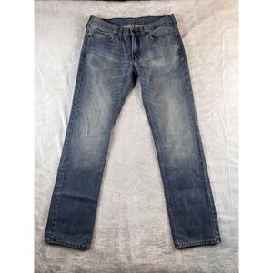 Bullhead Jeans Mens 32x31 Blue Straight Distressed  Urban Y2K